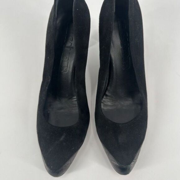 Jil Sander Women's Velvet Leather Trim Pointed Toe Pump Heel Shoes Black Size 36 - Picture 4 of 15
